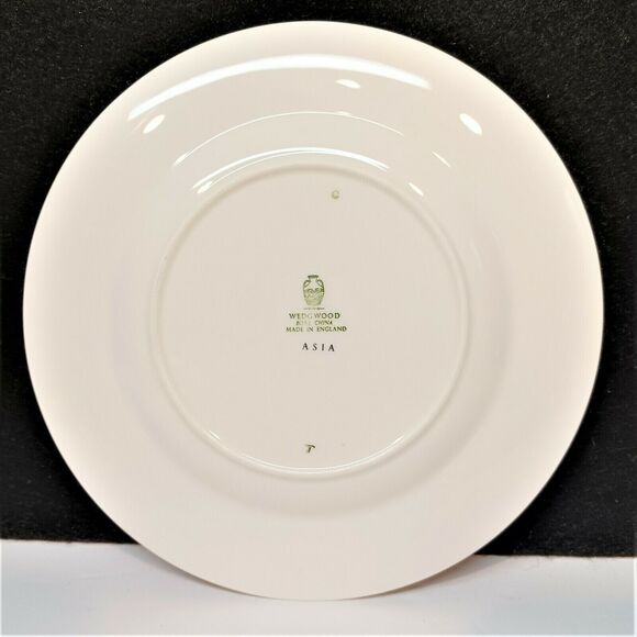 Set/8 Wedgwood Bread Plates 6-1/8" Asia Black Bone China Greek Key 1962-1978 MCM - Picture 4 of 5